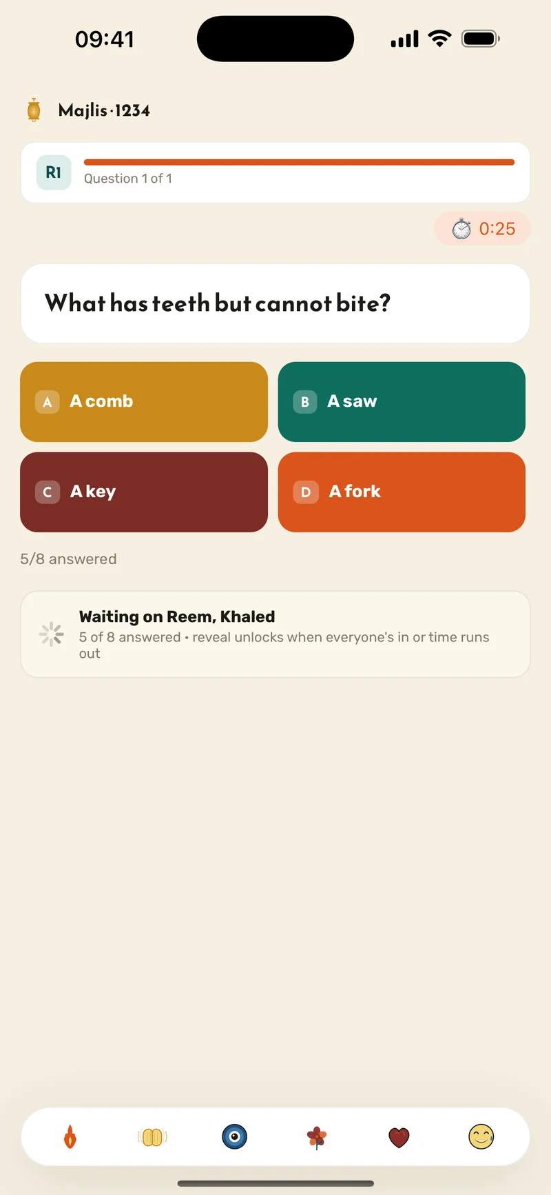Screenshot — Majlis screen